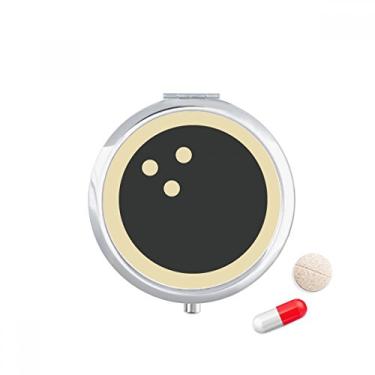 Imagem de Caixa de comprimidos de boliche esportiva simples padrão geométrico bolso caixa de armazenamento de medicamentos dispensador de recipiente