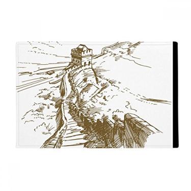 Imagem de DIYthinker Tapete antiderrapante para porta de banheiro The Great Wall China Landmark Sketch