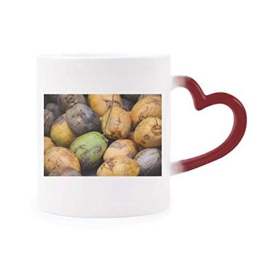 Imagem de Caneca Fresh Papaya Foto Natureza Sensível ao Calor Caneca de Grés Mudança de Cor Vermelha