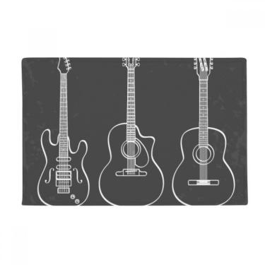 Imagem de DIYthinker Tapete de guitarra com combinação de instrumentos musicais, tapete antiderrapante para porta de banheiro
