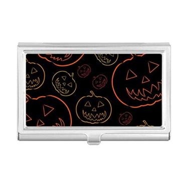 Imagem de Carteira de bolso com estampa de abóbora para dia das bruxas, porta-cartões