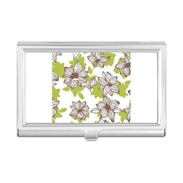 Imagem de Porta-cartões de visita com tinta de flor marrom claro