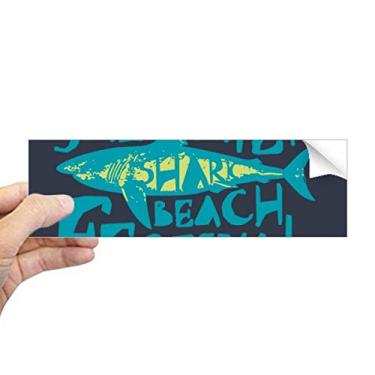 Imagem de DIYthinker Adesivo retangular para janela de notebook com estampa de tubarão e praia da Saltwater