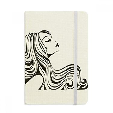 Imagem de Lindo caderno longo encaracolado feminino caderno oficial de tecido capa dura diário clássico