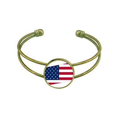 Imagem de Bracelete com a bandeira de listras da Pensilvânia com mapa dos Estados Unidos retrô com punho aberto