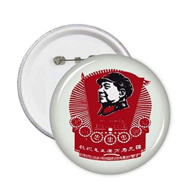 Imagem de Alfinetes de bandeira de promoção de educação vermelha chinesa emblema acessório decoração 5 peças