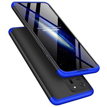 Imagem de Capa Capinha Anti Impacto 360 Para Samsung Galaxy Note 20 Ultra com Tela de 6.9" Polegadas Case Acrílica Fosca Acabamento Slim Macio - Danet (Preto com Azul)
