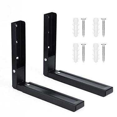 Imagem de Suporte telescópico ajustável para micro-ondas, prateleira de forno para micro-ondas de metal montado na parede resistente ao desgaste, suporte para micro-ondas, com parafuso fixo