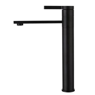 Imagem de Torneira para lavatório Torneira para lavatório Torneira de latão maciço Torneira de água em cascata Ouro escovado ou preto fosco Torneira misturadora para lavatório, alto D