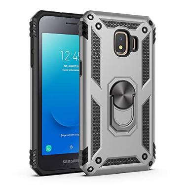 Imagem de Capa de celular Para Samsung Galaxy J2 Core Mobile Phone Case e suporte, com caixa de suporte magnético, proteção à prova de choque pesada para Samsung Galaxy J2 Core (2020) J260 (Color : Silver)