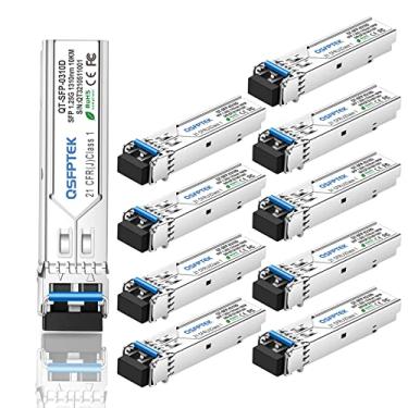 Imagem de QSFPTEK 10Pacote 1000Base-Lx/Lh Gigabit SFP Module, 1310Nm, 10Km, Ddm, Modo Único LC Mini-Gbic Transceiver Para Cisco GLC-Lh-Smd/GLC-Lx-Sm-Rgd, Ubiquiti UF-SM-1G, Netgear, Mikrotik, Supermicro