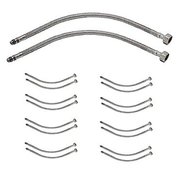Imagem de Engate Rabicho Monocomando Misturador 80cm Kit 8 Unidades Par Flexivel Mangueira Agua Quente Fria Banheiro Cozinha Pia Torneira