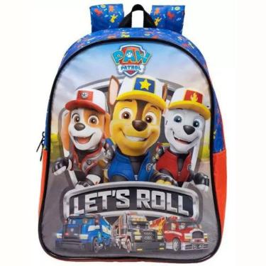Imagem de Mochila Infantil Escolar de Costas 16 Patrulha Canina X2 Azul