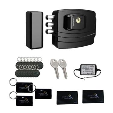 Imagem de KIT FECHADURA ELETRONICA AGL ULTRA CARD PRETA + 16 TAG EXTRAS