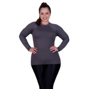 Imagem de Blusa Plus Size Térmica Segunda Pele Proteção Solar Uv 50+ Feminina -