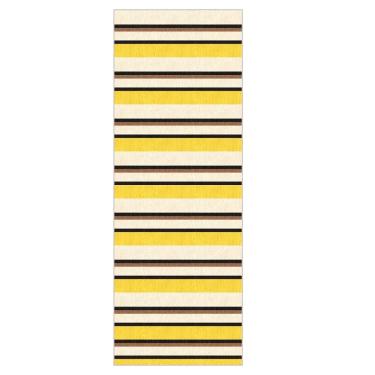 Imagem de Tapete Listrado Fácil Limpeza Moderno Amarelo 60 X 200 Cm
