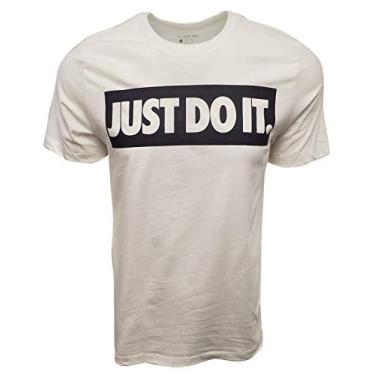 Imagem de Nike Mens Just Do It Box Crewneck T-Shirt (Medium, White/Black)