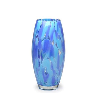 Imagem de Vaso Oliva G Multicor Azul e Água-marinha Murano Cristais Cadoro