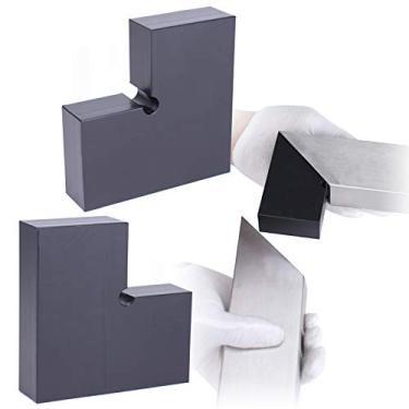 Imagem de Muzata Pacote com 2 conectores de corrimão em forma de L sem solda de polímero de alta resistência com estrias internas para retângulo de 90° de aço inoxidável e alumínio sistema de trilho superior HA02 BNP, HC1 HR0