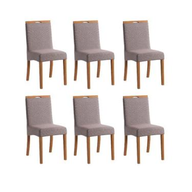 Imagem de Conjunto 6 Cadeiras Para Sala De Jantar Romana Capuccino - Tre Mobili