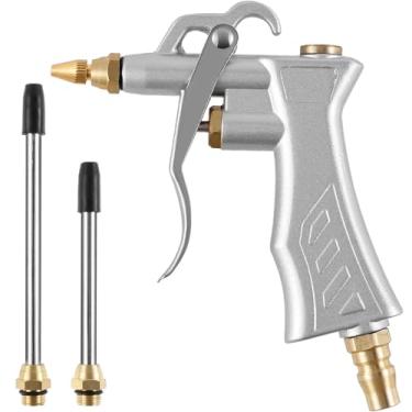 Imagem de Pistola de ar industrial, soprador de ar de alta pressão de liga de alumínio, com bocal de fluxo de ar ajustável, soprador de ar para limpeza de carro, soprador profissional de limpeza de poeira,