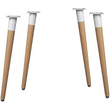 Imagem de Pernas cônicas de madeira para móveis, conjunto de pernas de substituição de sofá medieval nórdico de 4, pés de madeira de borracha para cômoda, armário de TV, cadeira, cama, mesa de armário