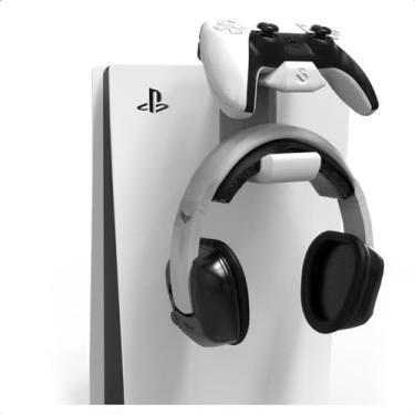 Imagem de Suporte Clip Lateral para Controle e Headset Fone Console Ps5 Playstation 5