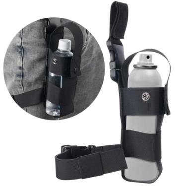 Imagem de Suporte ajustável de nylon para spray de pimenta MK9 com parte superior aberta – comporta latas de 500 g, incluindo Fox Labs & Sabre – Perfeito para caminhadas, pernas, coldre, garrafa de água