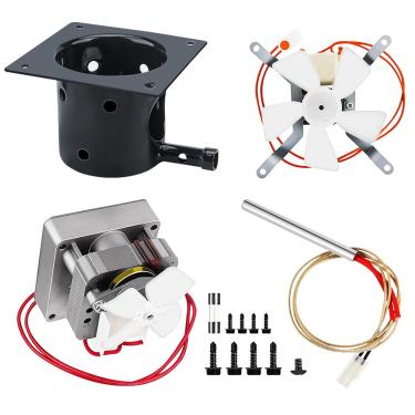 Imagem de Unidanho Panela de queimadura de fogo e ignição de vara quente, motor helicoidal, kit de ventilador de indução de grelha, peças de substituição com parafusos e fusível para grelha de madeira Pit Boss e Traeger