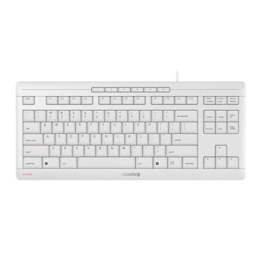 Imagem de Cherry Teclado Stream TKL Teclado USB com fio TenKeyless versão compacta sem teclado numérico. Toque de tecla super silencioso. Ideal para escritório e uso industrial. Branco