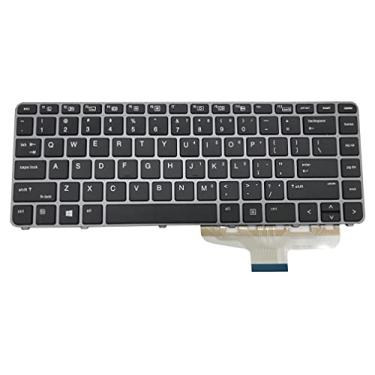 Imagem de Sierra Blackmon Para HP Elitebook Folio 1040 G3 818252-001 844423-001 teclado preto, moldura prata com retroiluminação US Layout teclado para notebook