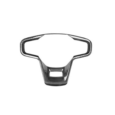 Imagem de GZBFTDH Capas de acabamento de volante de carro, compatíveis com acessórios Ford Bronco 2021, conjunto de cabine interior de carro cromado de fibra de carbono