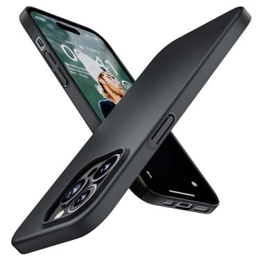 Imagem de GANSBOL Capa Slim Fit para iPhone 14 Pro Max, capa rígida super fina e leve, antiarranhões, sem impressões digitais, capa para iPhone 14 Pro Max, preto fosco