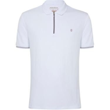 Imagem de Camisa Polo Individual Regular Zip In24 Branco Masculino-Masculino
