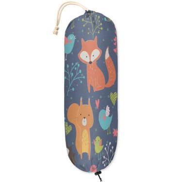 Imagem de Color Animal Series Plastic Bag Holder Garbage Bags Organizer Shopping Bag Storage for Free Adjustment With Drawstring Home Kitchen Decor