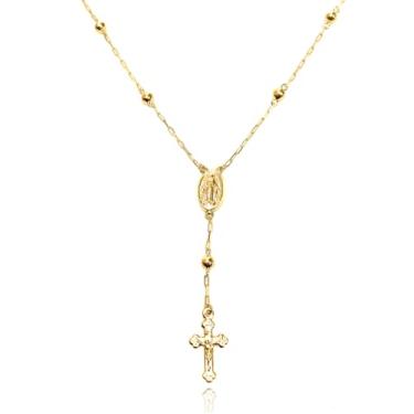 Imagem de Colar Corrente Feminina Gargantilha Terço 45cm Bolas 3mm Ouro 18k 750 c/Estojo e Certificado