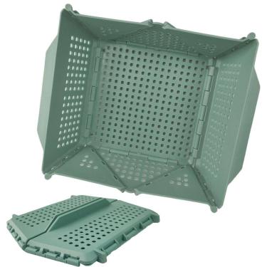 Imagem de Cesta Secar Frutas Verduras Vegetais Dobravel Porta Objetos Pia Cozinha Copa Fruteira Organizador Lava