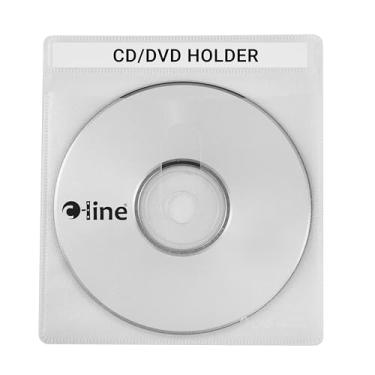 Imagem de C-Line Porta-CD/DVD individuais de luxo dupla face, 5-13/16 x 5-1/32 polegadas, 50 por caixa (61988)