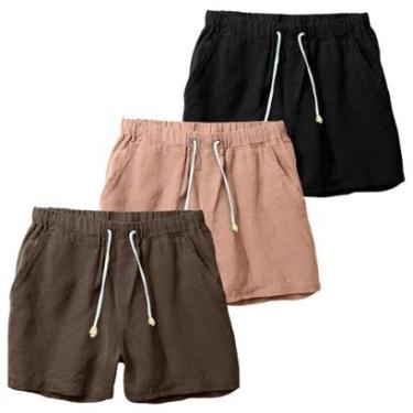 Imagem de Kit 3 Shorts Linho Premium Bermuda Masculina Moda Praia Luxo-Masculino