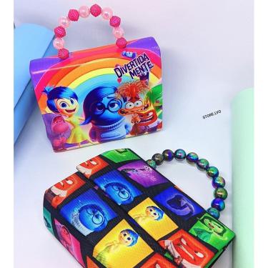 Imagem de Bolsa Mini Bag Divertidamente 2 filme Alça Pérola Transversal Corrente Menina Personagem Divertida Mente Blogueirinha