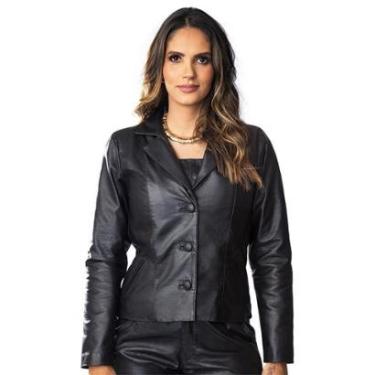 Imagem de Jaqueta de couro feminina casaco Spencer-Feminino