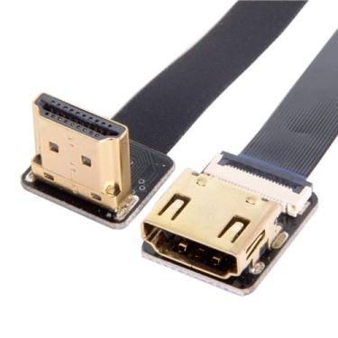 Imagem de chenyang CYFPV Cabo de extensão plano HDMI macho para fêmea FPC para câmera HDTV Multicopter Fotografia aérea 90 graus para cima, ângulo de 0,2 m