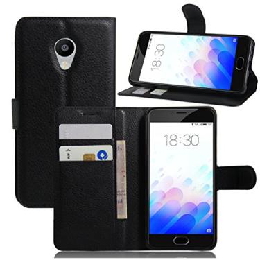 Imagem de Capa MEIZU M3S – Capa carteira com suporte de couro PU Manyip para MEIZU M3S, capa de proteção de telefone estilo empresarial, capa com [compartimentos para dinheiro e cartão]