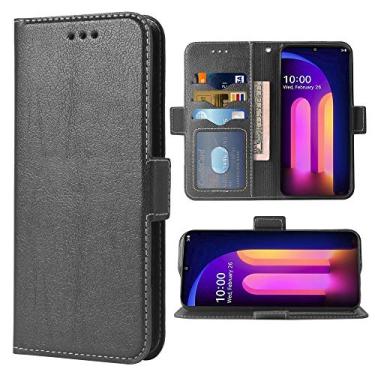 Imagem de Compatível com LG V60 ThinQ V60ThinQ 5G G9 Thin Q Folio Flip Wallet Case, slots para cartão de crédito de couro PU, capa de telefone resistente com suporte de proteção total para LGV60 V 60 60ThinQ