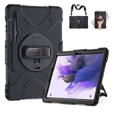 Imagem de SUPFIVES Capa para Samsung Galaxy Tab S7 FE/ S8 Plus 12,4 polegadas: [Atualizado grau militar] Capa protetora robusta de silicone macio de corpo inteiro - suporte - alça de ombro/alça de ombro -