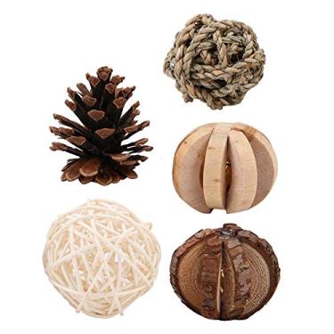 Imagem de Pequeno Conjunto de Bolas de Madeira para Animais de Estimação, Seguro, Não Tóxico, Moagem de Dentes, Brinquedos de Exercício para Hamster, Rato, Cobaia [pet play]