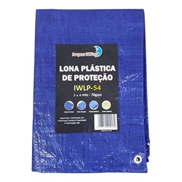 Imagem de Lona Plástica Encerado 5x4m Azul Multiuso Impermeável 70g/m²
