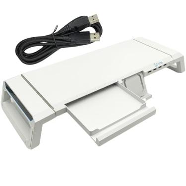 Imagem de NANU SHOP Base Gamer Multifuncional para Monitor com Portas USB 9 Modos de Luzes LED Altura Ergonômica e Compartimentos Integrados