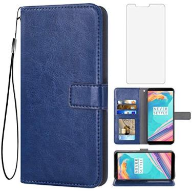 Imagem de Asuwish Compatível com OnePlus 5T Capa carteira protetora de tela de vidro temperado e capa flip porta-cartões acessórios capas de telefone para OnePlus5T A5010 One Plus5T 1 Plus T5 1plus One+ 1+ 1+5T