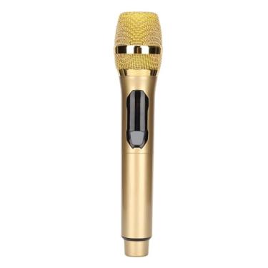 Imagem de Microfone Sem Fio, Cabeça de Microfone Dinâmica, Tela LED, 30 Hz-20 KHz, Plug and Play, Interface de 6,35 Mm e 3,5 Mm, para Conferências Domésticas Ao Ar Livre (Redondo)